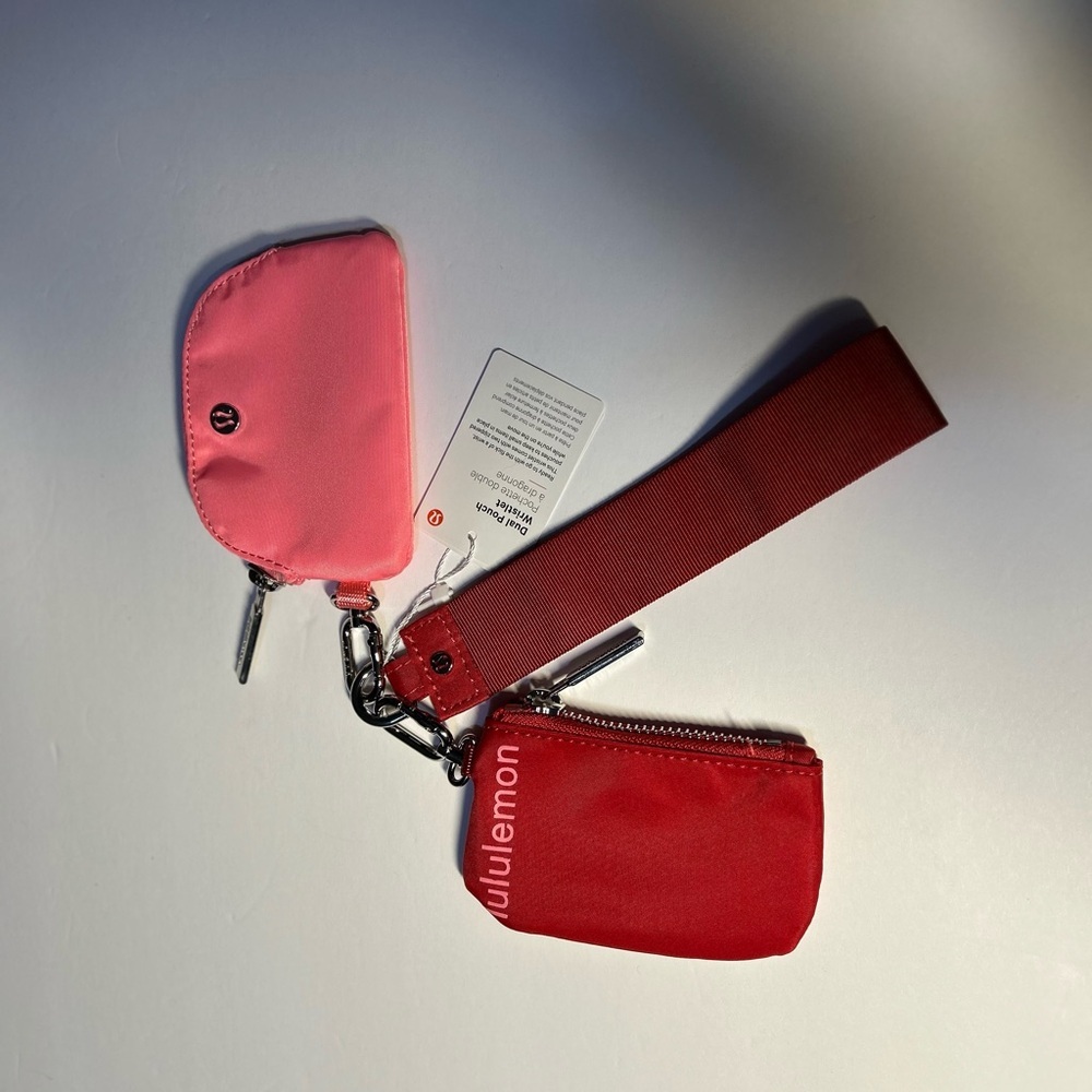 Lululemon Pink‎ and Red Dual Pouch Wristlet